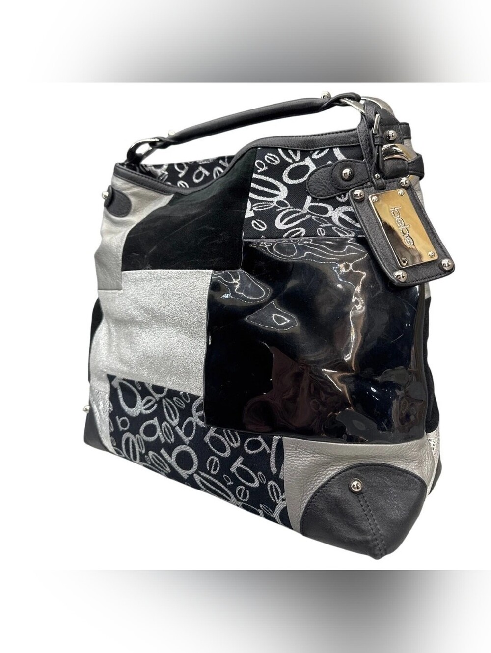 RARE!~ BEBE Y2k Patchwork Hobo Shoulder Bag